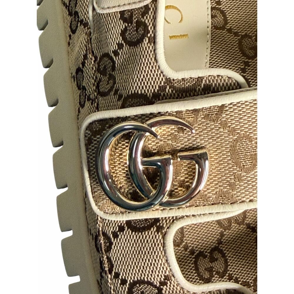 Gucci NIB Marmont GG Canvas Sandal in Beige Monogram Size 40 - Picture 4 of 12